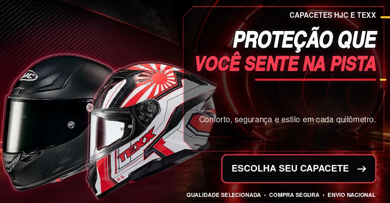 Capacetes — proteção real.