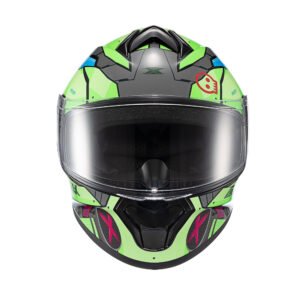 CAPACETE TEXX FECHADO SPIHE GEAR VERDE AZUL ROSA 56