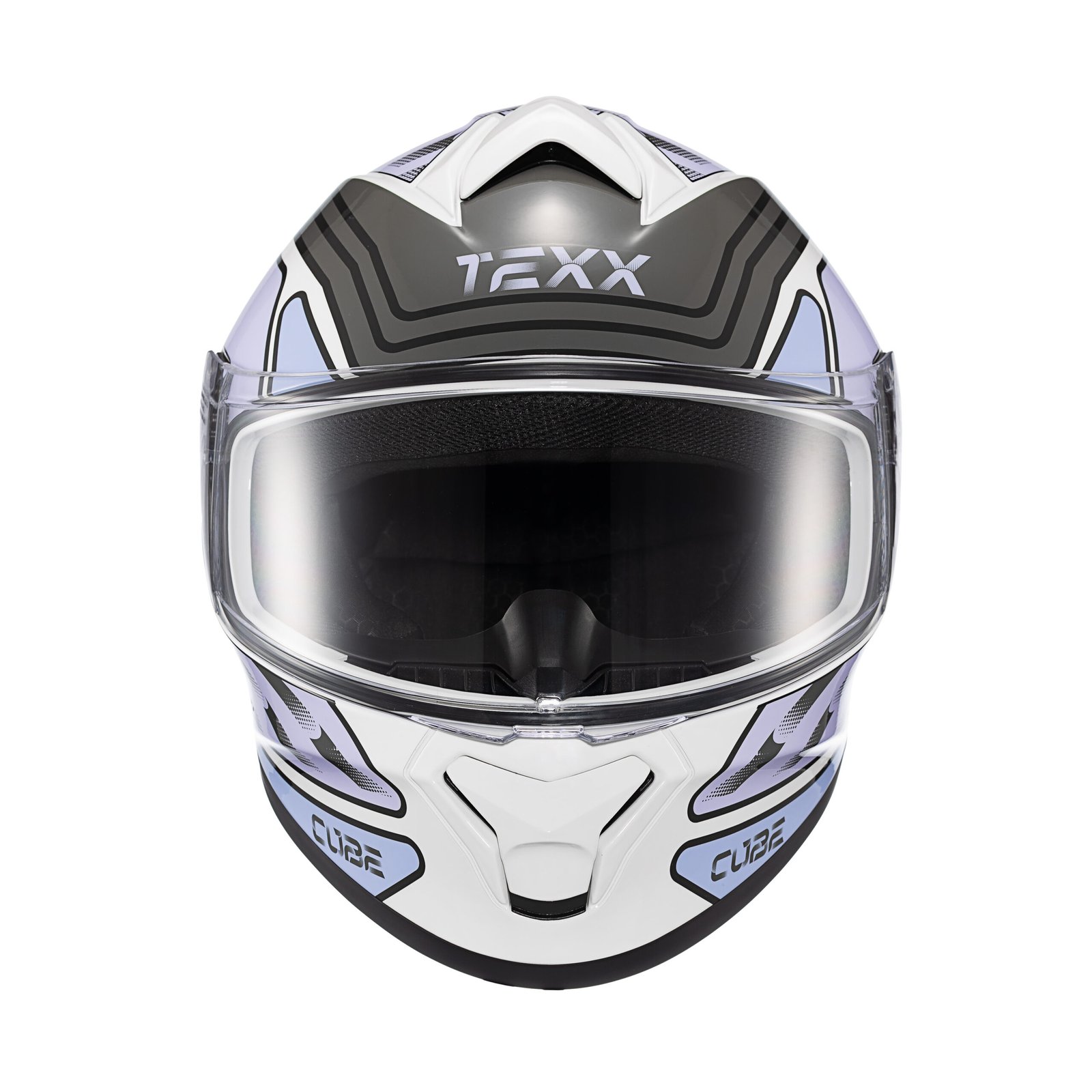 CAPACETE TEXX FECHADO SPIHE CUBE ROSA LILAS BRANCO 62
