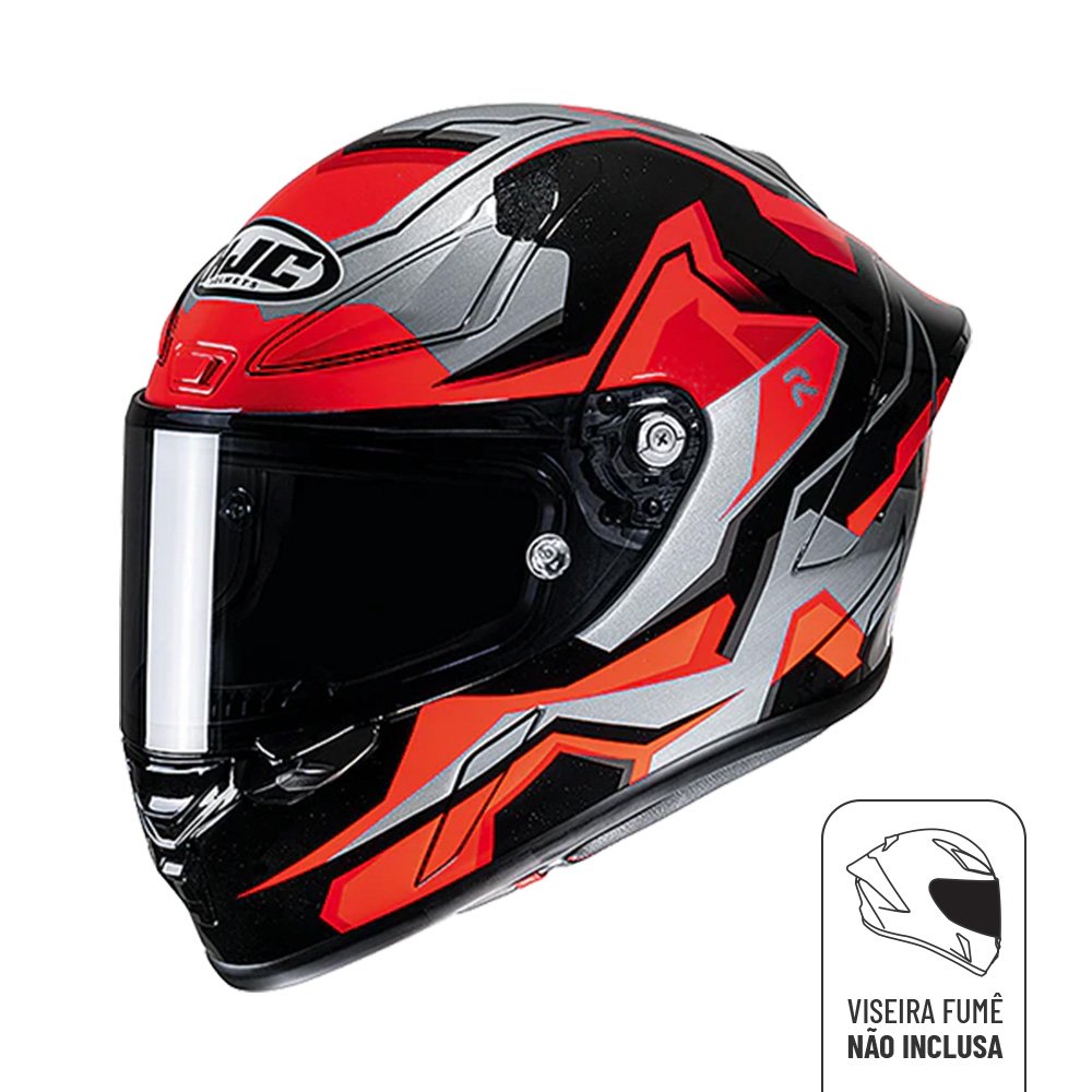 CAPACETE HJC RPHA 1 NOMARO VERMELHO PRETO E CINZA 59