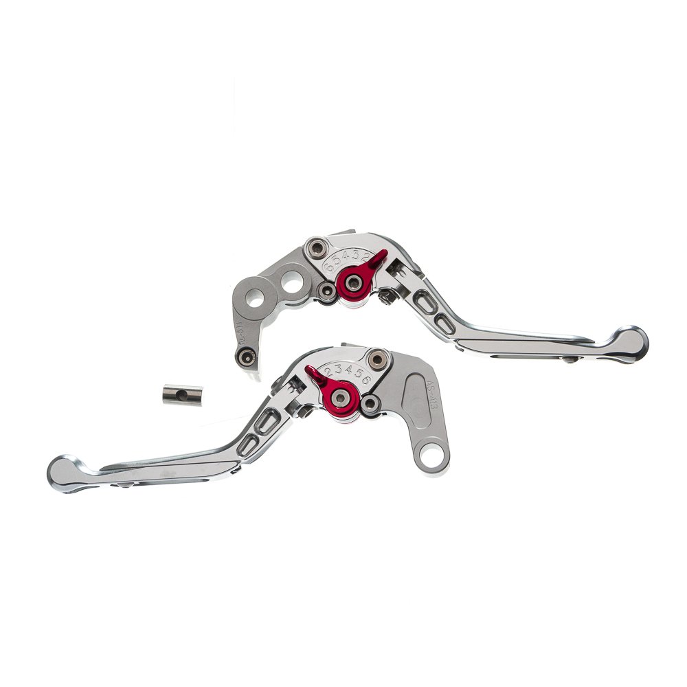MANETE MOTO X SUPER BIKE PAR C/ REGULAGENS 3/4DEDOS PRATA SU