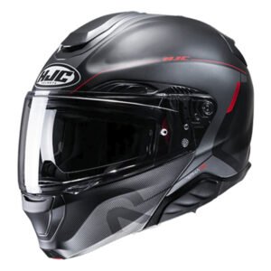CAPACETE HJC RPHA 91 COMBUST PRETO CHUMBO E VERMELHO 56