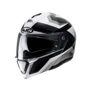 CAPACETE HJC I90 LARK PRETO BRANCO E CINZA E PRETO 59