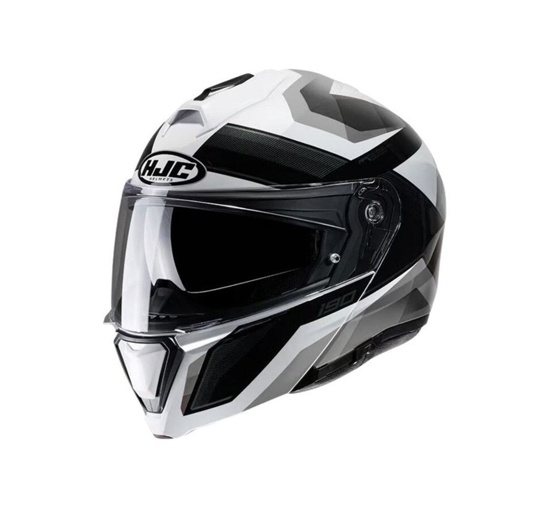 CAPACETE HJC I90 LARK PRETO BRANCO E CINZA E PRETO 59