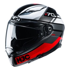 CAPACETE HJC F70 TINO PRETO BRANCO E VERMELHO 56