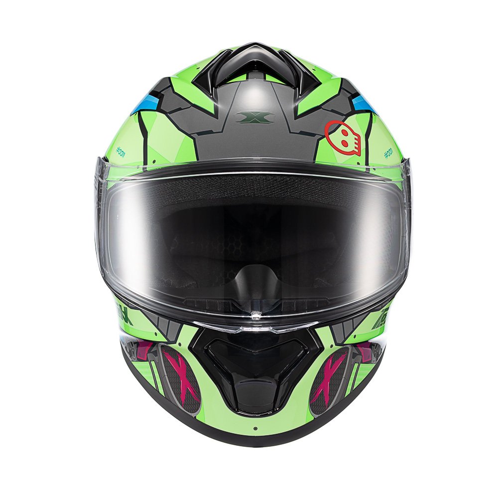 CAPACETE TEXX FECHADO SPIHE GEAR VERDE AZUL ROSA 60