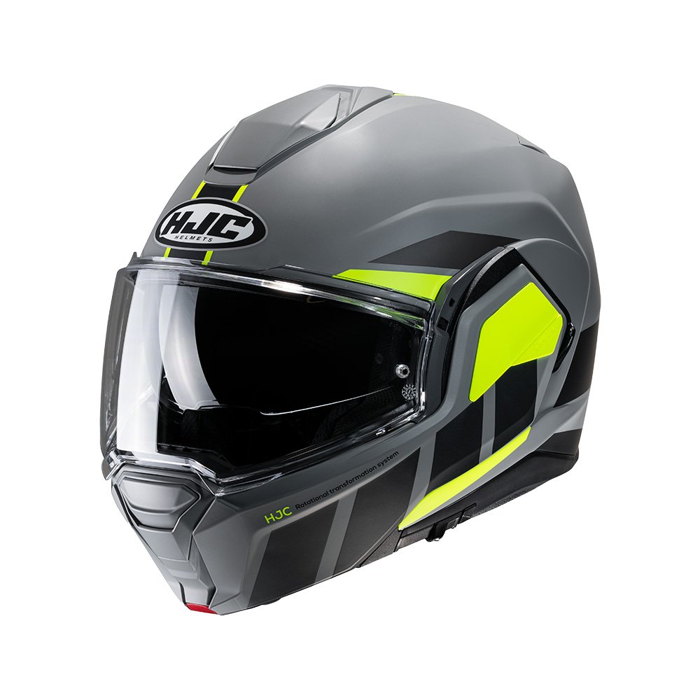 CAPACETE HJC I100 180 BEIS CINZA PRETO E VERDE 56