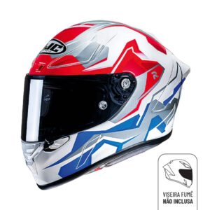 CAPACETE HJC RPHA 1 NOMARO VERMELHO BRANCO AZUL E CINZA 59