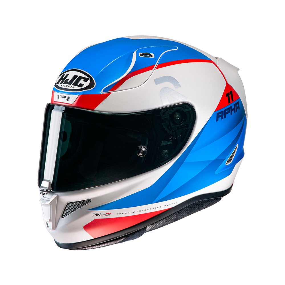 CAPACETE HJC RPHA 11 TEXEN PRETO AZUL E VERMELHO 56