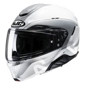 CAPACETE HJC RPHA 91 COMBUST BRANCO E CHUMBO 56