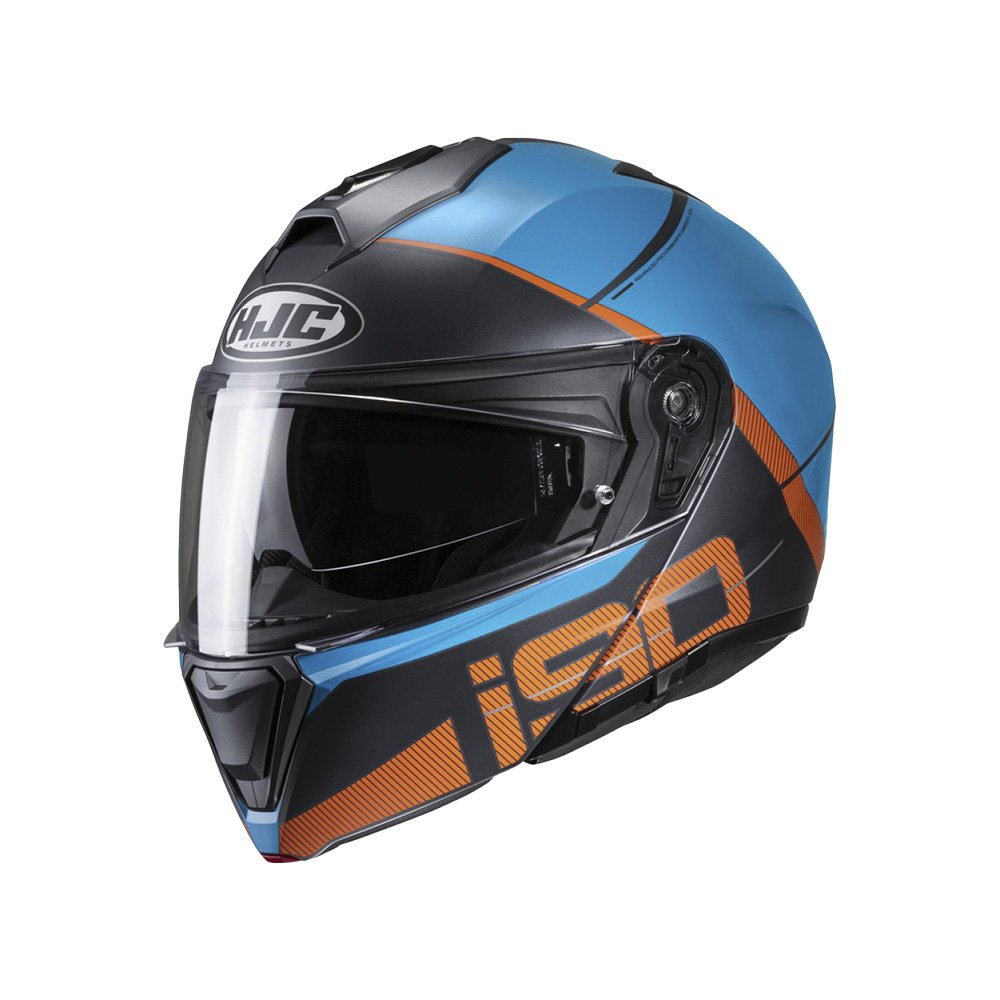 CAPACETE HJC I90 MAY AZUL E LARANJA 58