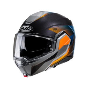 CAPACETE HJC I100 180 BESTON CINZA LARANJA E AZUL 56