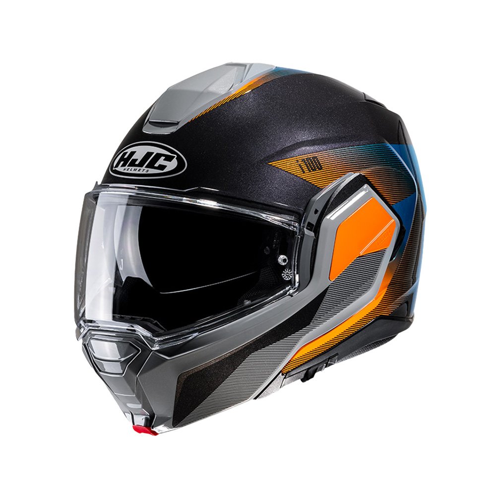 CAPACETE HJC I100 180 BESTON CINZA LARANJA E AZUL 56