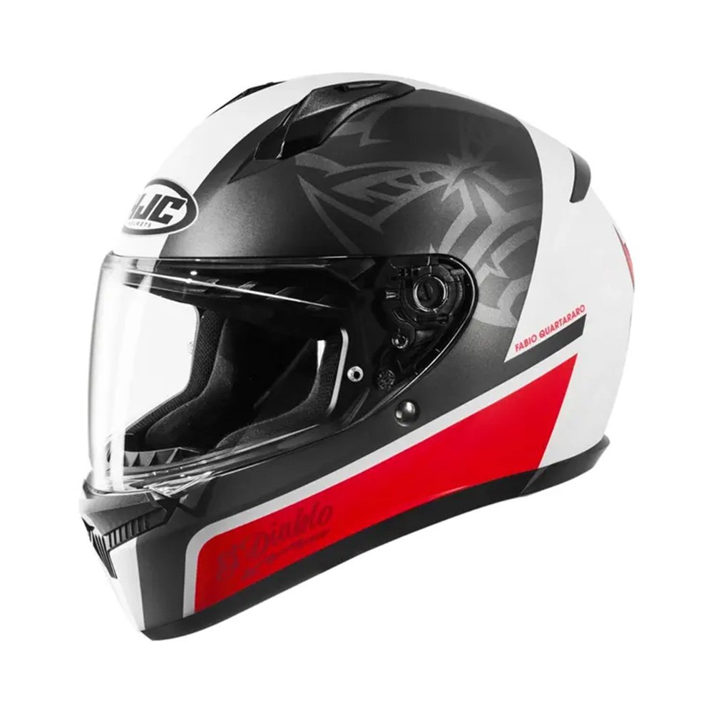 CAPACETE HJC C10 FABIO QUARTARARO VERM PRET BRANC 58
