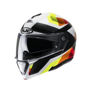 CAPACETE HJC I90 LARK AMARELO LARANJA BRANCO E PRETO 58