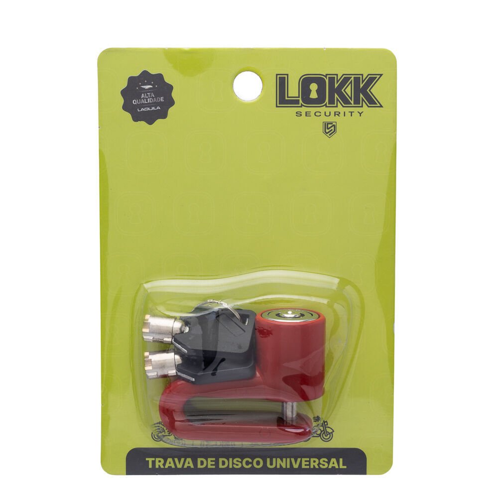 TRAVA DE DISCO LOKK SECURITY UNIVERSAL VERMELHO