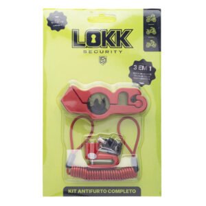 TRAVAS KIT C/ 3 PECAS LOKK SECURITY VERMELHO