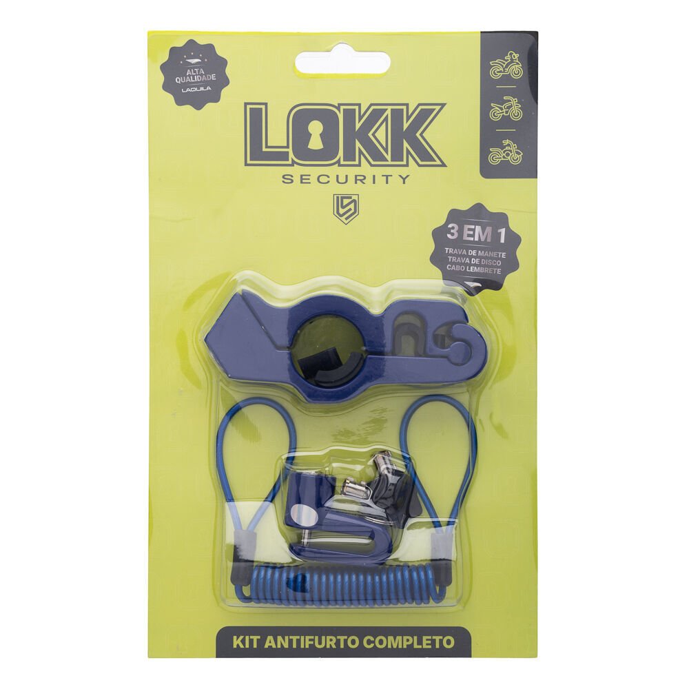 TRAVAS KIT C/ 3 PECAS LOKK SECURITY AZUL