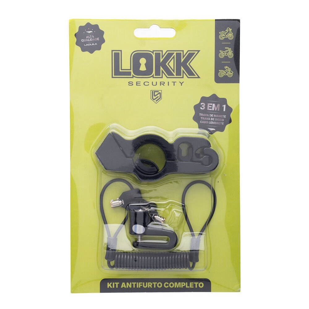 TRAVAS KIT C/ 3 PECAS LOKK SECURITY PRETO