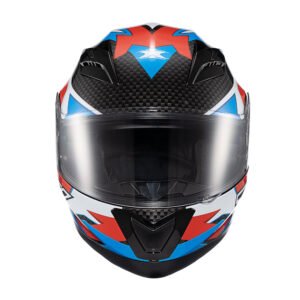 CAPACETE TEXX STRIKE RIDE AZU VERM BRANC PRET BRIL 56