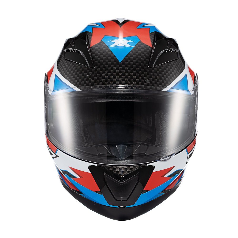 CAPACETE TEXX STRIKE RIDE AZU VERM BRANC PRET BRIL 56